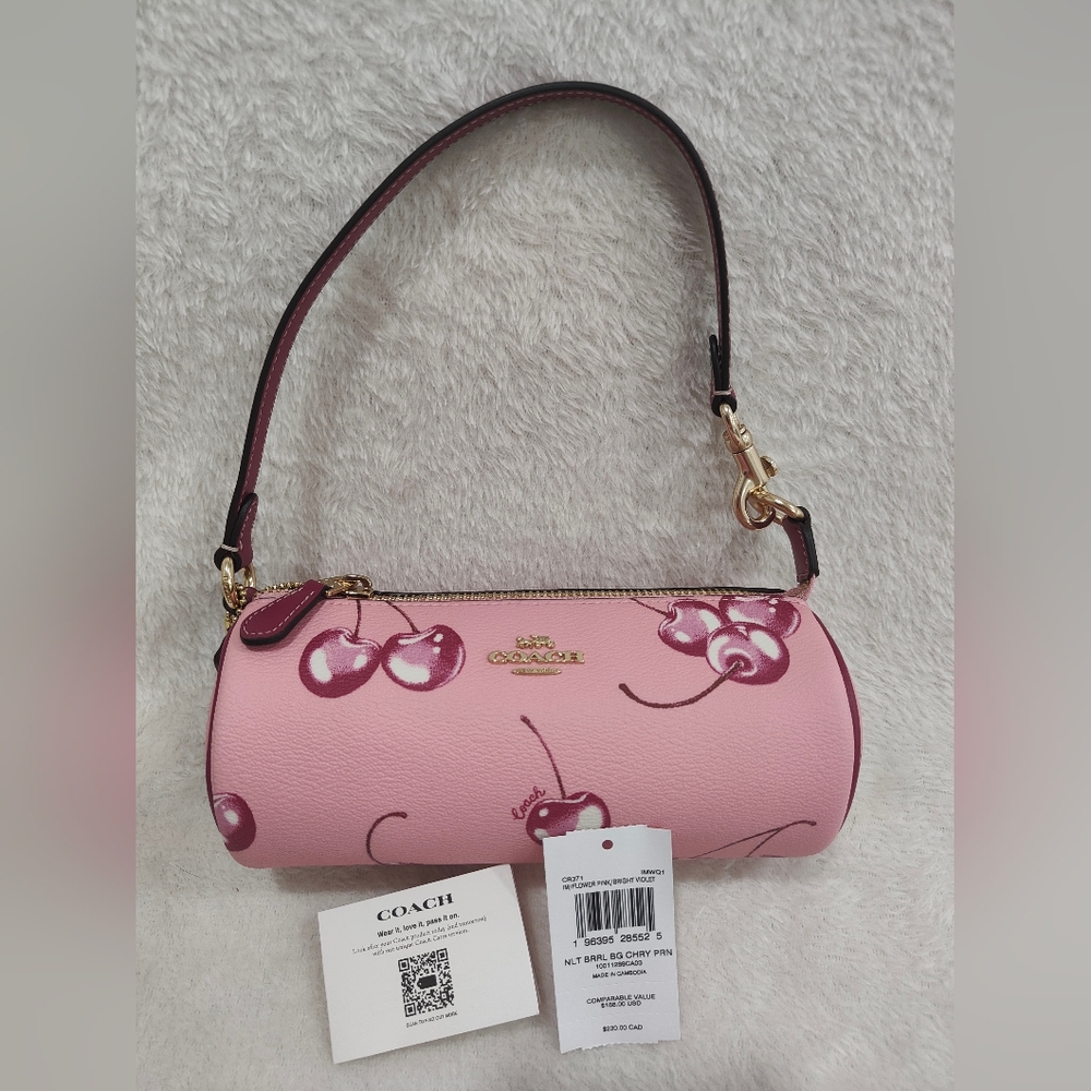 🍒Nolita Barrel Bag With Cherry Print - Picture 9 of 12